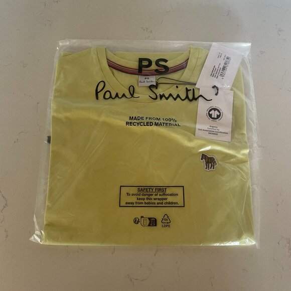 Paul Smith Organic Zebra T-Shirt, Short-Sleeve, Crew Neck,  inYellow Green,‎ NWT - Picture 1 of 6